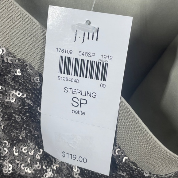 NEW J Jill Skirt Womens Small petite brown sequin pencil cocktail party - Picture 3 of 8